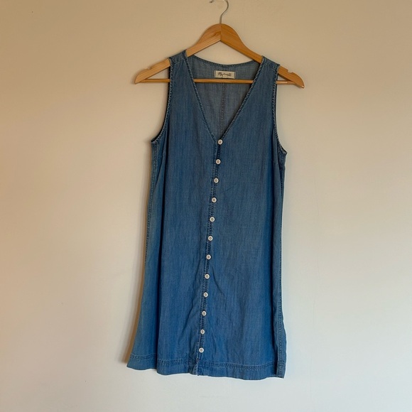 Madewell Easy Dress | Chambray Button-Down Dress - Size XS - Picture 4 of 6